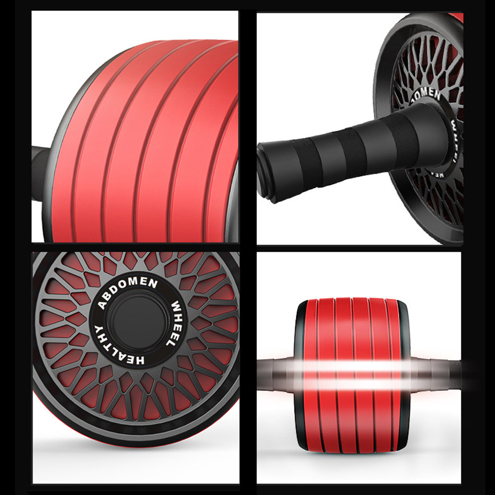 Ab Roller Wheel With Elbow Support - Sessiz Fitness Tekerleği Kırmızı Kaymaz Saplı