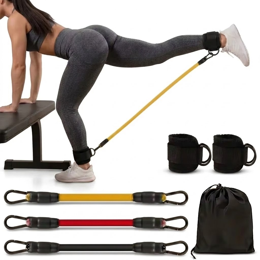 Resistance Bands Set With Handles - 5 Parçalı Ayak Bileği Direnç Bandı