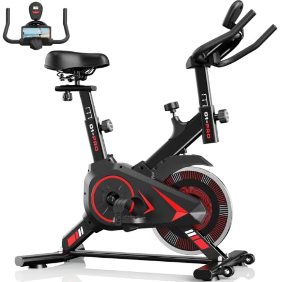 Exercise Bike Magnetic Resistance - 350 LB kapasiteli, çelik gövdeli, siyah
